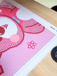 Tranh Đính Đá Tranh Tô Màu Số Hoá Khung Gỗ 20x20 DIY Baby Three - Tranh Gắn Đá Bé Ba Kèm Bộ Dụng Cụ