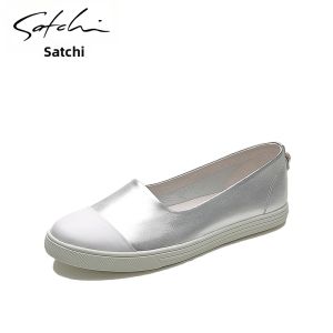 Slip-on Leather Womens Casual Sneakers