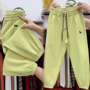 Spring New Style Womens Casual Pants High Waist Slimming Harlan Loose Cuffed Sports Pants Embroidered Trendy Comfortable