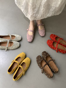 Gentle Romantic Sweet French Style Rivet Square Toe Buckle Mary Jane Shoes