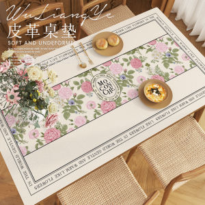Retro American Luxury Dining Table Mat Waterproof Oilproof Heat Resistant Wash Free Leather Tablecloth Protection Pad
