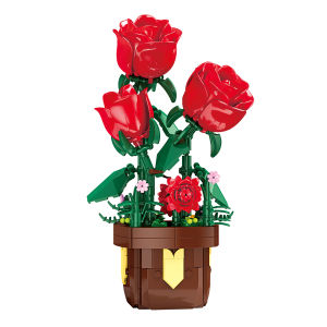 307 Chiếc Hoa Hồng Chậu Cây Khối Xây Dựng Bộ Hoa Mô Hình Xếp Hình Đồ Chơi Giáo Dục Cho Trẻ Em Năm Mới Giáng Sinh Quà Tặng Sinh Nhật