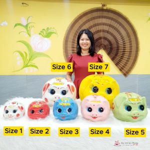 Heo Bóng Gốm Sứ Đa Sắc Màu tiết kiệm bộ sưu tầm heo tiết kiệm