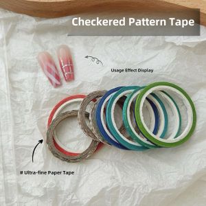 Ultra-Fine Nail Art Grid Line Masking Tape Sticker 2mm Fine Tape Grid Pattern Auxiliary Professional Tool Sticker