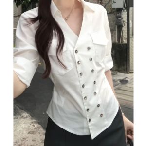 YUEZHONGWEI | Áo Blouse Phong Cách Pháp Mới 2026 Thiết Kế Thẩm Mỹ Ôm Dáng Tạo Dáng Eo