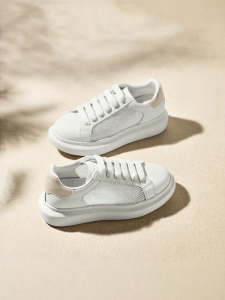 Belle | Elevating Thick Sole White Casual Shoes For Women