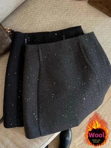 Elegant Fashion Unique Style Sparkle Tweed Skirt