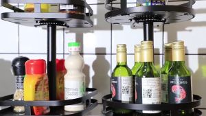 SHENAR NORDIC/RUBY RACK - Rak Bumbu 3 Susun Berputar 360 Derajat Rak Bumbu Dapur Stainless Rotate Kitchen Spice Rack Organizer