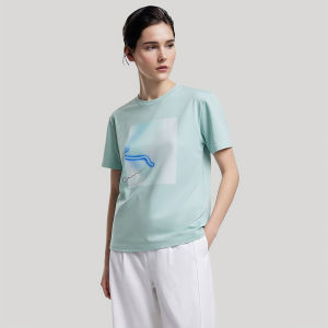 AMII | Abstract Print Loose Cotton T-Shirt