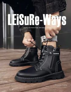 Katerina Fashion Korean Plain Safety Ankle Boots Shoes For Men JL-222