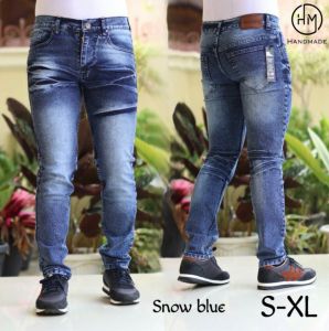 Celana Jeans Polos Panjang Pria Stretch Denim Slimfit Skinny Size S-XL