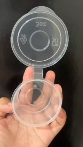 【100PCS】Hinged Cup Sauce Cup With Lid Multipurpose Small Microwavable Clear Plastic Containers COD