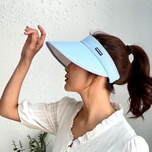 Topi Visor Fashion Lipat Besar Musim Panas Topi Pantai Outdoor Pelindung Panas Topi Golf UPF50+ Anti Uv Hat Summer Wanita Olahraga Serbaguna PST