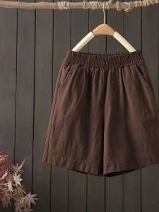 QIAOXIZI | High Waist Loose Slimming Fashionable Cotton Linen Shorts