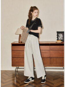 KUHNMARVIN | Quần Jeans Thẳng Đã Tẩy Sáng Có Dây Nịt