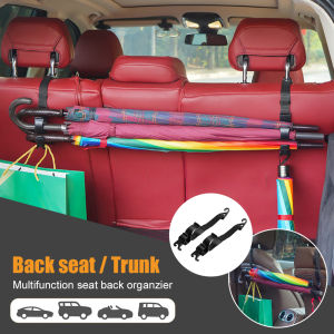 FUVOYA【Ready Stock】2pcs Car Back Seat Hook Multi-function Rear Seat Headrest Hanging Hook Umbrella Holder Seat Back Storage Interior Organizer