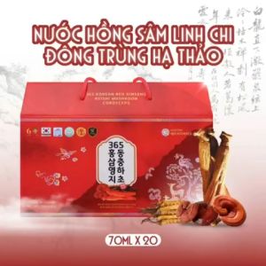 Nước Hồng Sâm Linh Chi Đông Trùng Hạ Thảo - Hộp 20 gói x 70ml