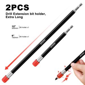 Geinxurn 6/12" Impact Screwdriver Bit Holders with Screwdriver Bit Magnetic Extension Quick-Change Socket Drill Bit Holder