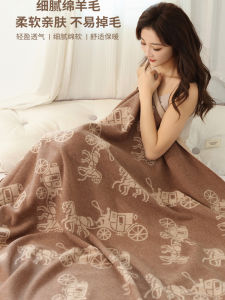Inner Mongolia Seashore Camel Knitted Tassel National Style Woolen Blanket Warmth All Seasons Bedding Living Room Decor