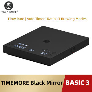 Timemore | TIMEMORE Basic 3 Black Mirror Pour Over Coffee Scale Espresso ScaleFlow Rate Auto TimerRatio 3 Brewing Modes 2kg Capacity