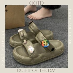 QDshop มาใหม่ รองเท้าแตะ รองเท้าแฟชั่น รองเท้ารัดส้น ป้องกันกระแทก สำหรับผู้หญิง 2023