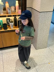 Trendy Childrens Long Sleeve round Neck Print Base Shirt Cartoon Design Top for Girls Fashionable Kids Clothing