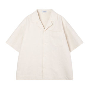 MUCMUKN | Linen Retro Cuban Collar Short Sleeve Shirt Set