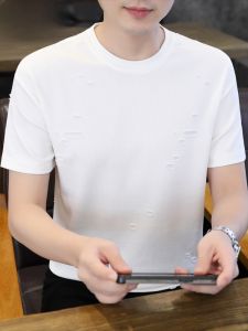 HENGYUANXIANG | Hengyuanxiang Mens Round Neck Short Sleeve T-Shirt Thin Casual Pure Color Summer Fashion Urban Style Half Sleeve Body Shirt