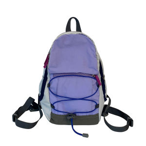 Outdoor Color-Block Double Shoulder Bag for Men and Women Lightweight Travel and Hiking Mini Backpack Ideal for Middle and High School Students
