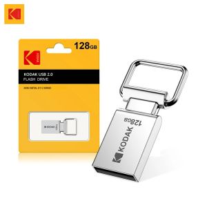 แฟลชไดรฟ์โลหะ KODAK USB 2.0 ดีไซน์พวงกุญแจ ความจุ 32G 64G 128G มินิเพนไดรฟ์ เมมโมรี่สติ๊ก ยูเอสบี สำหรับรถยนต์