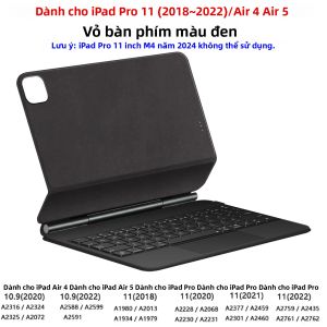 Bao Da Bàn Phím Magic Dành Cho iPad Air/Pro 10.9/11/12.9 Inch Kết Nối Pogo Pin Đèn Nền Thông Minh Đa Điểm Cảm Ứng Chất Liệu PU Phong Cách Doanh Nhân