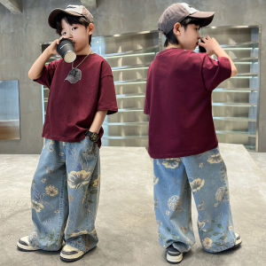 Boys Summer Short Sleeve T-Shirt Pure Cotton Base Shirt Cool Trendy Childrens Summer Wear Casual Style Comfortable Fit Kids Top