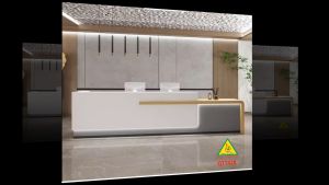 QUẦY LỄ TÂN QUẦY TIẾP TÂN QUẦY TÍNH TIỀN QUẦY THU NGÂN QTT428 (KHÔNG ĐÈN)- NỘI THẤT LẮP RÁP VIENDONGADV