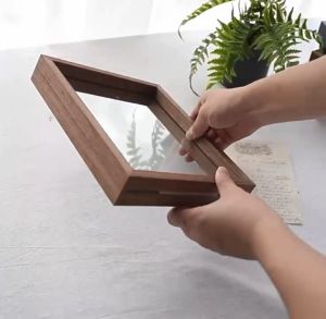 SG Seller Wooden Photo Frame Double Sided Glass Picture Frame Table Display for Pressed Flower Plant Specimen