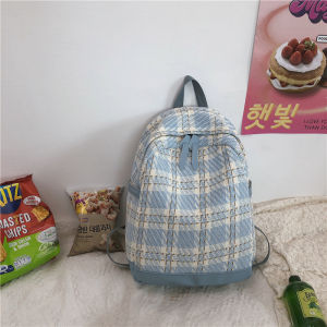 Túi Đeo Vai Nữ Phong Cách Hàn Quốc INS Túi Học Sinh Trung Học Túi Học Sinh Đại Học Túi Vải Cotton Kẻ Caro Túi Đeo Vai Đôi Chống Thấm Nước