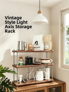 AMU·PIGGY | Multi-level Walnut Coffee Cup Storage Rack