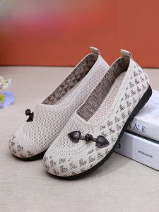 SHIPAILUO | Spring Summer Soft Bottom Comfortable Breathable Flat Beijing Shoes Women Slip-On Casual Low Heel Round Toe Fabric Upgraded