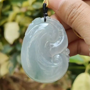 Premium Quality Icy Translucent Ruyi Pendant Natural Type A Jadeite Jade certificate weighs 25.87 grams measurement 48.2 * 35.3 * 7.2 mm (pendant391)