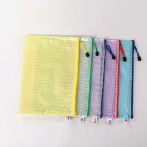 A4 Plastic Envelopes Zipper Bag File Storage Pouch Envelope Document Bag Waterproof Mesh Pouch Pen Bag