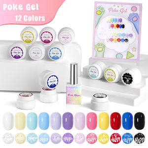 Vendeeni 12 Colors Poke Poke Gel Nail Polish UV Soak Off Varnish Wave Texture Lace Modeling Painting Gel Lacquer For Nail Art