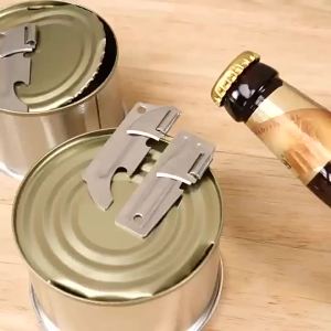 (BF06)Foldable 2 In 1 Polished Stainless Steel Finish with The Utili-key Multi-function Can Opener Mini Opener kitchen accessory