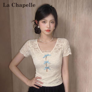 La Chapelle | Lace Bow Pseudo-layered T-shirt