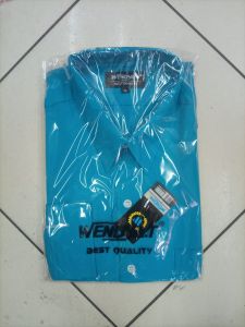 Wendyat.T Kemeja Formal Reguler Warna Biru Tosca✓Kemeja Pria Polos Lengan Panjang