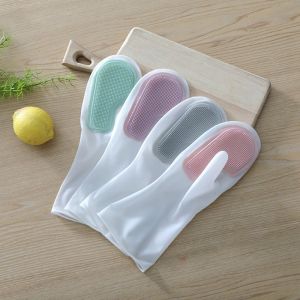 <INLIFE>Magic brush dishwashing gloves decontamination cleaning non slip silicone gloves