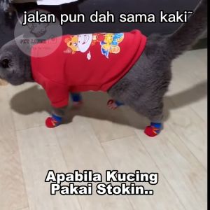 PETLOVER Stoking Kucing Cat Socks Pet Socks Sarung Kaki Kucing Kasut Kucing Murah Sarung Tangan Kucing Cat Shoes