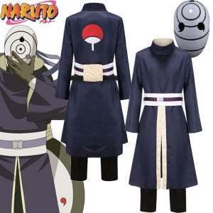 Anime Naruto Cosplay Costumes For Adult Men Uchiha Obito Costume Halloween Party Clothing Pants Waistband Headband Uniform Full Sets