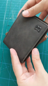 Dompet Lelaki PU Leather Bifold Wallet Multi Card Slot Slim Short With Coin Bag Open Wallet Thin Card Bag B319