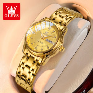 OLEVS 5513 Fashion Ladies Watches Elegant Stainless Steel Waterproof Quartz Watch for Women Weekly Calendar Luminous Wristwatch
