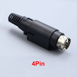 DIN 3Pin 4Pin DC Power Plug Socket 5.5 X 2.1mm Adapter PCB Panel Mount Solder Terminal Connector For Barcode Printer DVD LCD TV