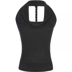 Spicy Girl Style Backless Black Short Tube Top Halter